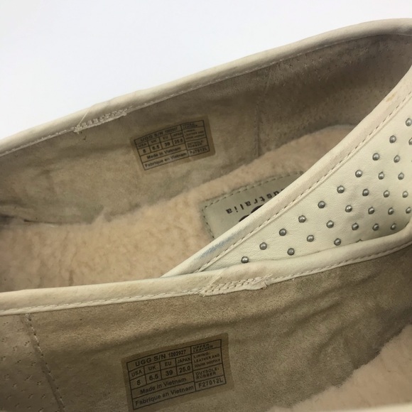UGG Alloway Studded Loafers Cream -Shearling Lined - Picture 6 of 10